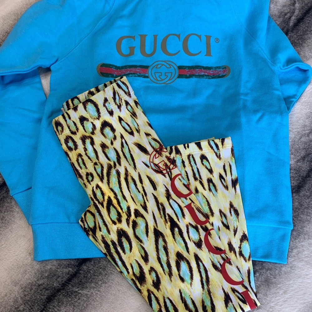Gucci GG Gucci Logo Leo Leopard Leggings - Picture 10 of 12